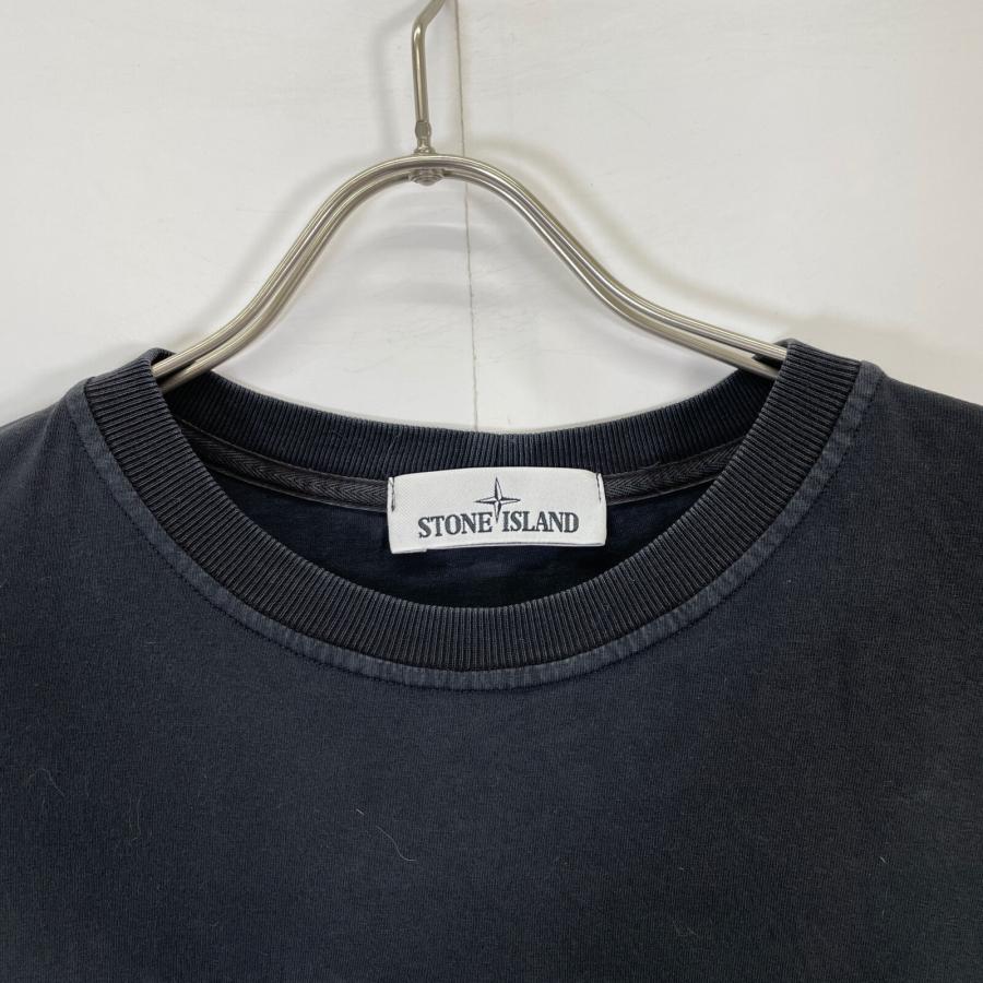 STONE ISLAND ストーンアイランド ブラック OLD DYE TREATMENT Tシャツ 