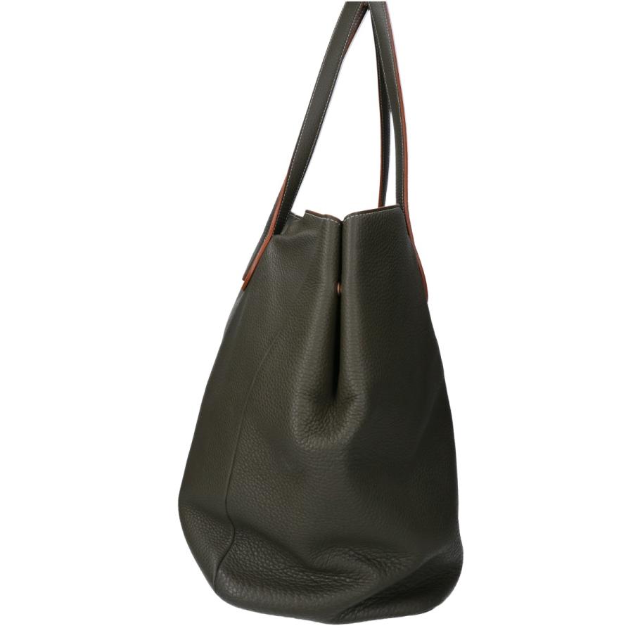 il micio イルミーチョ A-1 シュリンクレザー トートバッグ オリーブ