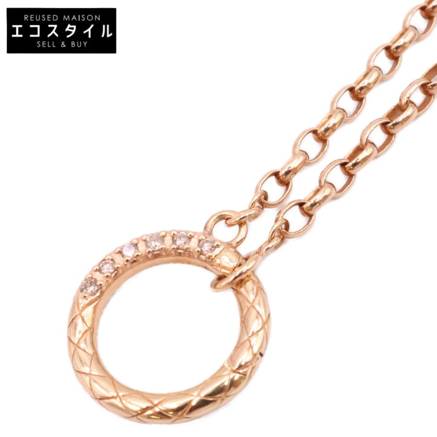 agete 美品 アガット 10203115005 K10 0.02 ダイヤモンド ネックレス  