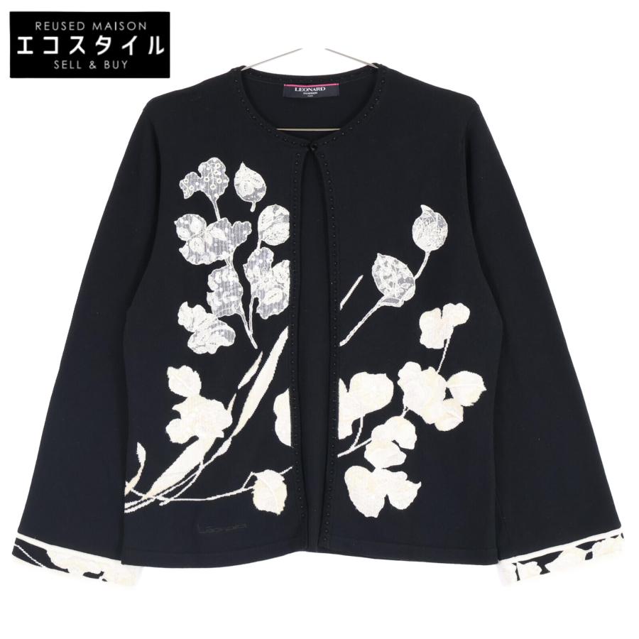 LEONARD レオナール 0387851 コットンxシルクxカシミヤ スパンコール  