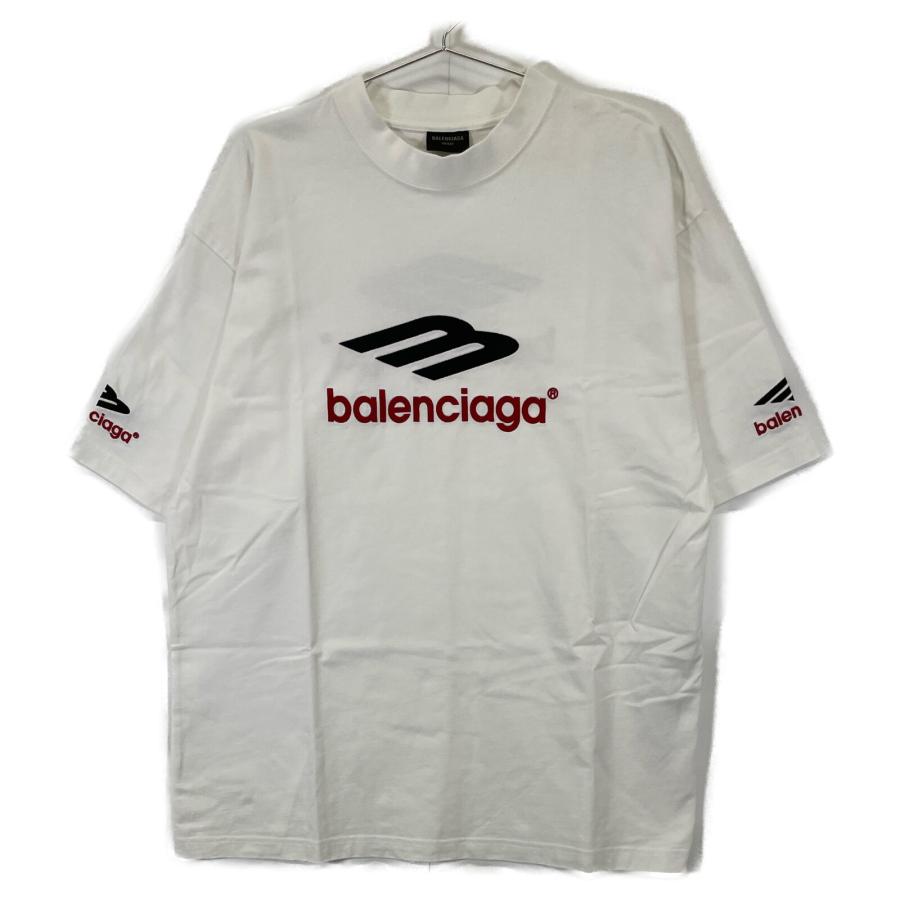 23AW BALENCIAGA ヴィンテージ 加工 ロゴプリント長袖 Tシャツ