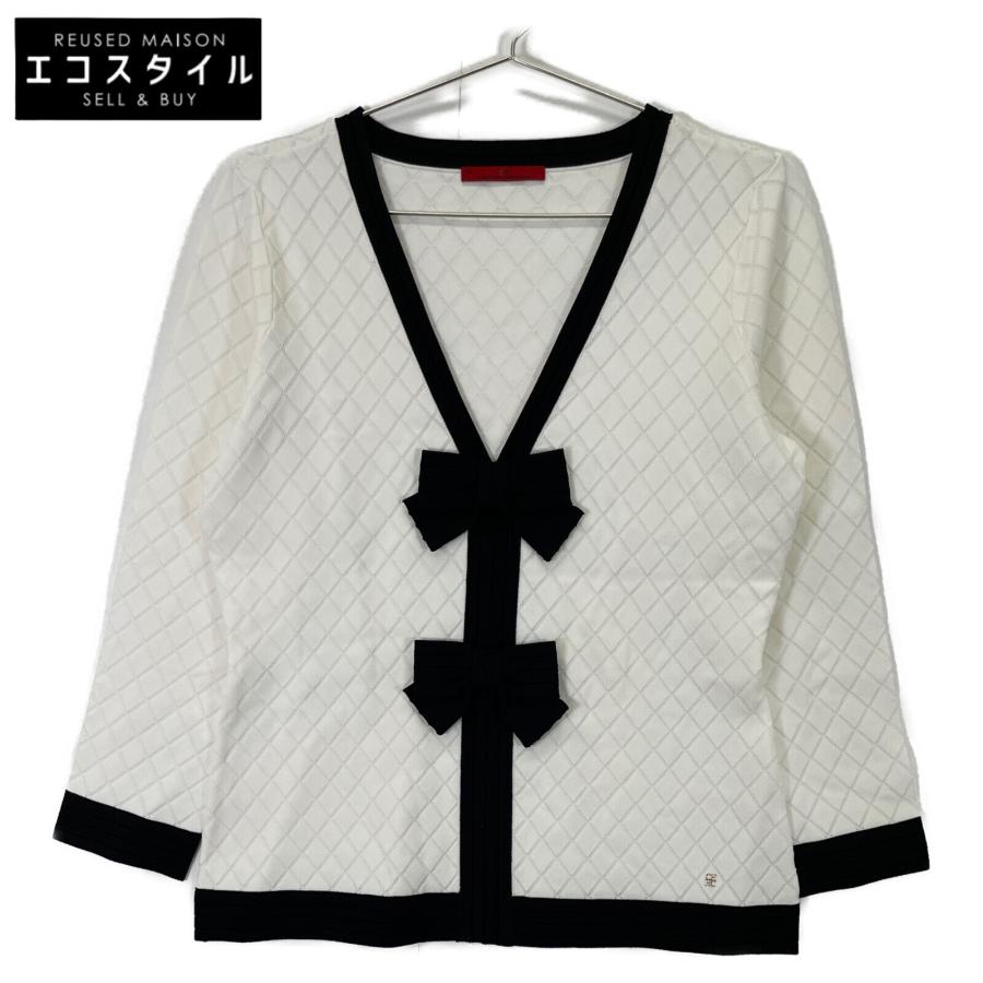 CAROLINA HERRERA キャロライナヘレラ ホワイト×ブラック リボン  