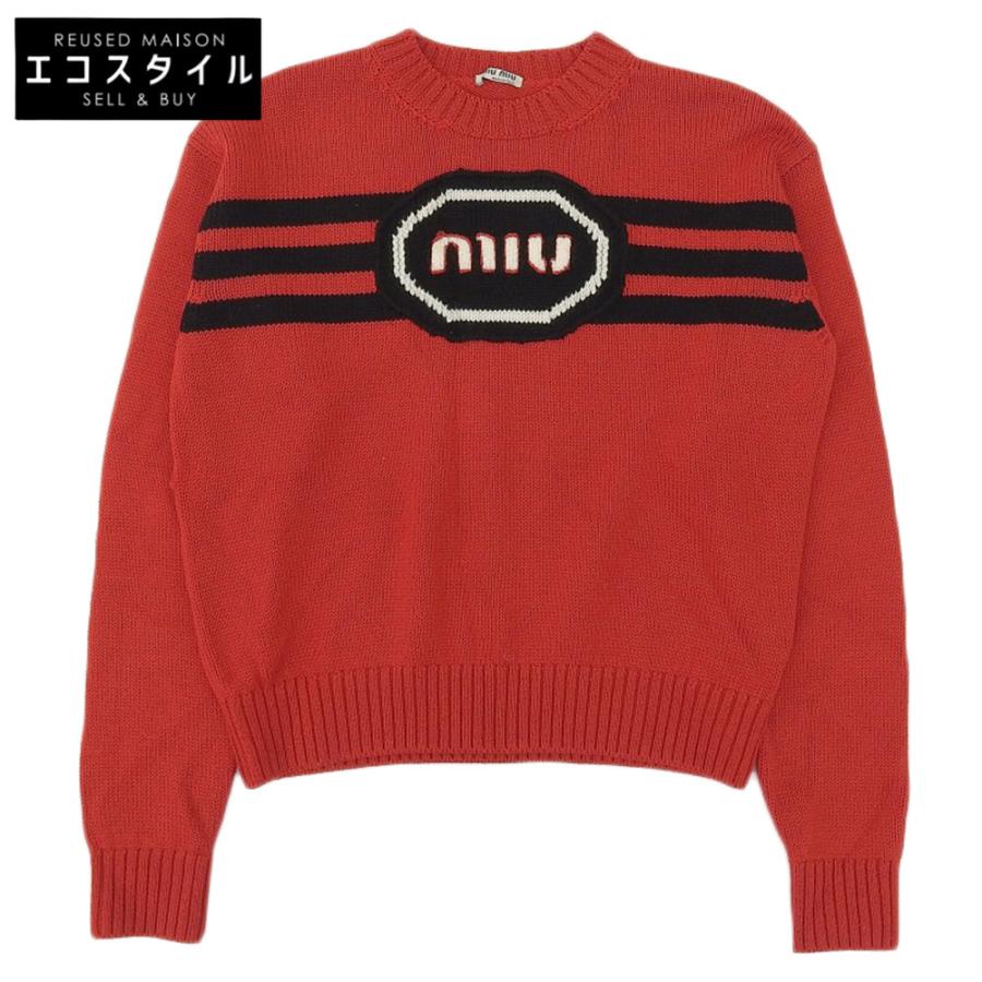 MIUMIU ミュウミュウ ロゴ ウール ニット レディース レッド 38 19年 