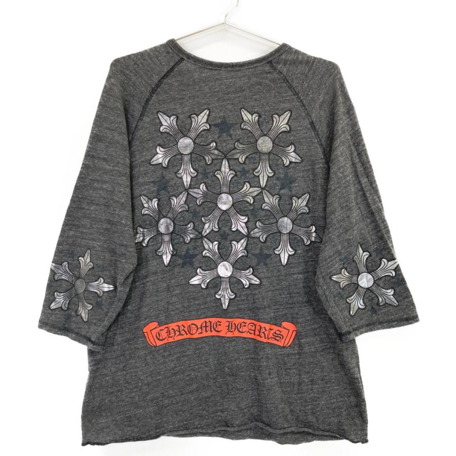 Chrome Hearts クロムハーツ グレー ヘンリーネック 7分袖 プリントT