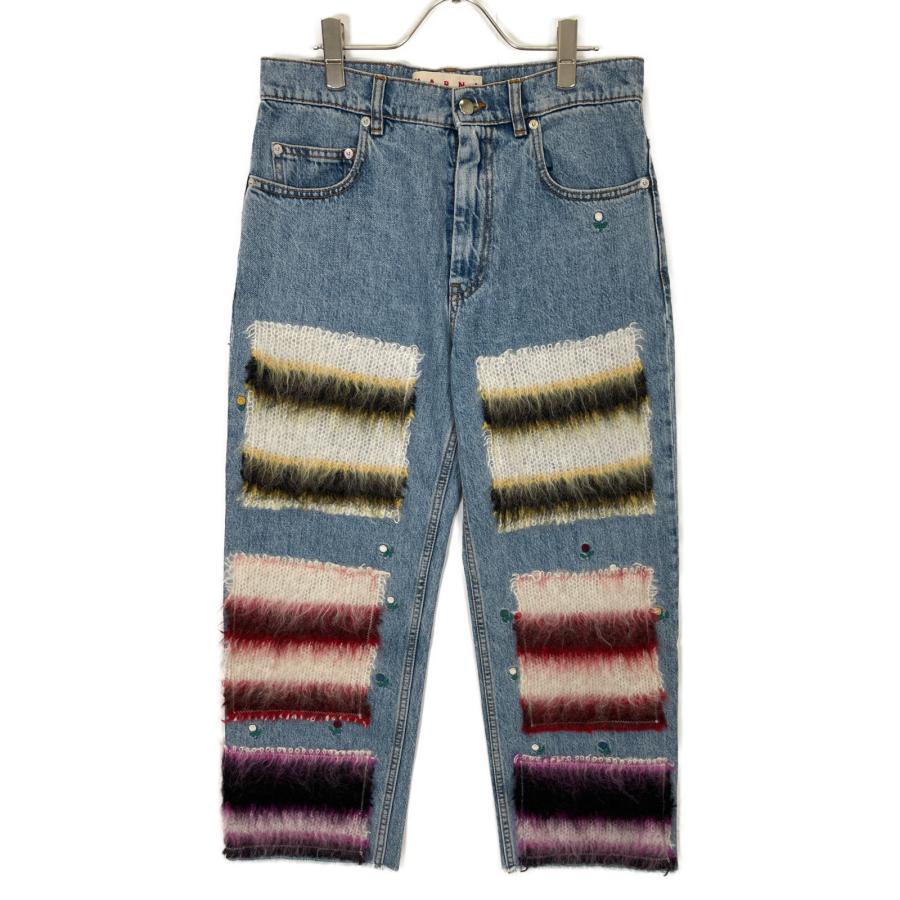 MARNI マルニ PAJD0326LS 22AW ブルー モヘアパッチ デニム MARNI マルニ PAJD0326LS 22AW ブルー モヘアパッチ デニム