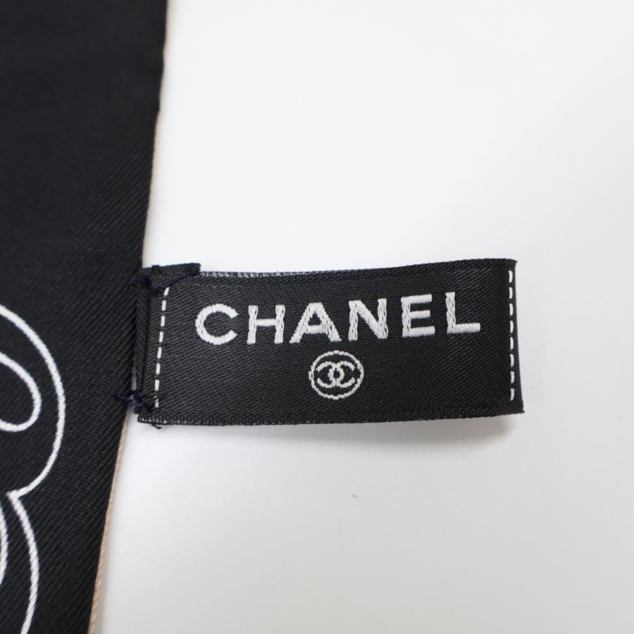 CHANEL 新品同様/ シャネル ロゴxココマーク シルク ツイリー CHANEL 新品同様/ シャネル ロゴxココマーク シルク ツイリー