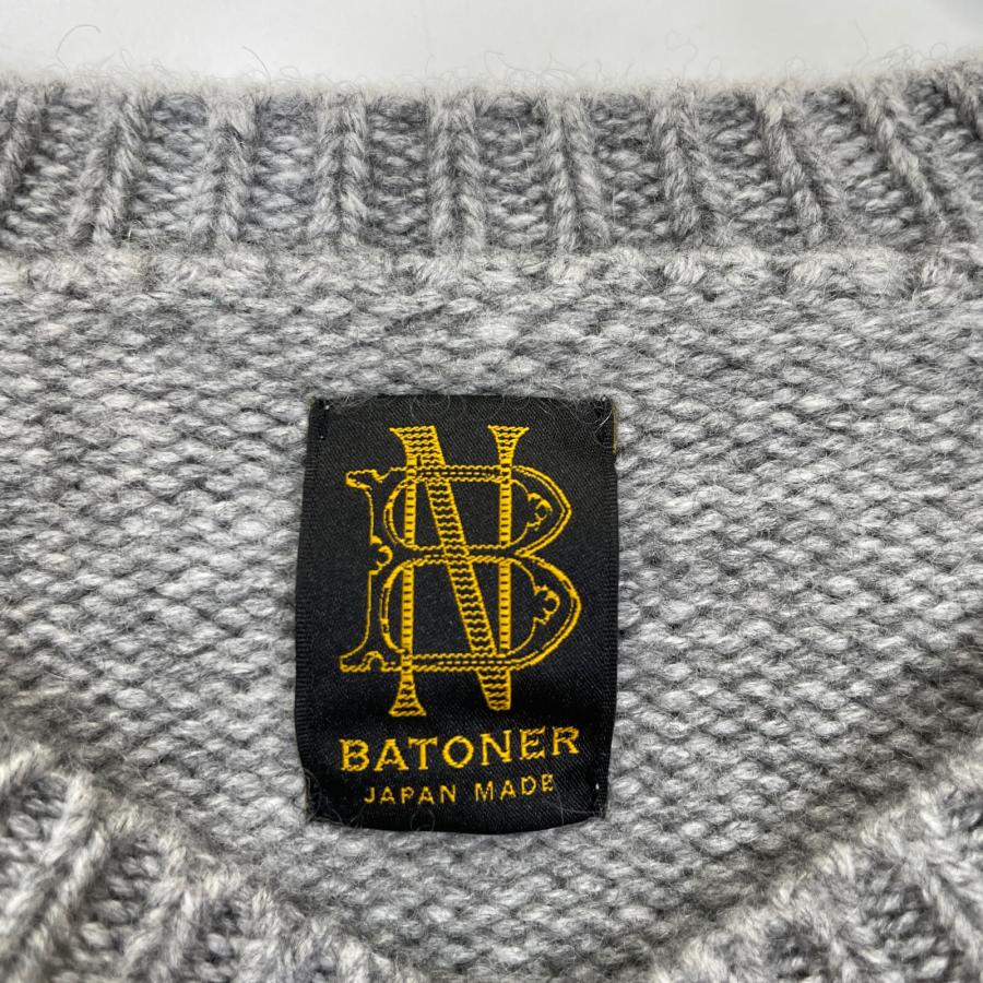 BATONER バトナー BN-22FM-052 グレー ヘビーウェイト カシミヤ クルー