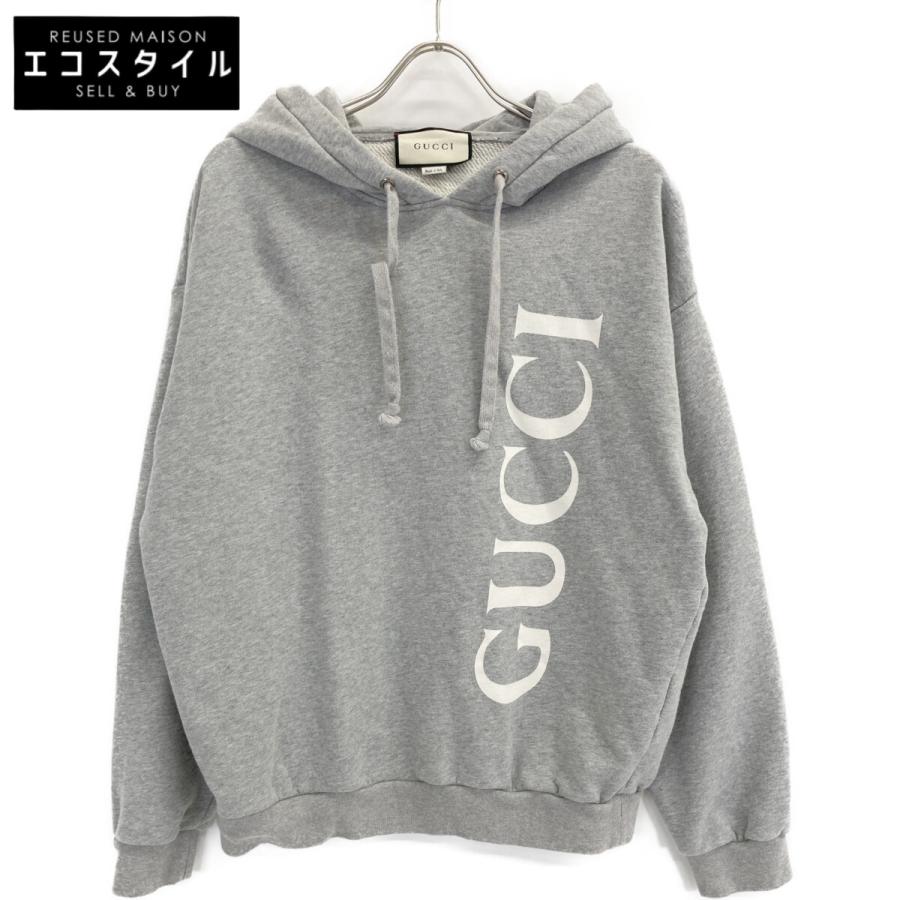 GUCCI グッチ 20SS 604974 グレー コットン ロゴパーカー L GUCCI グッチ 20SS 604974 グレー コットン ロゴパーカー L