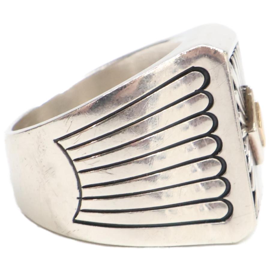 ハワードネルソンサンバースト中空スターリングシルバー スクエアリング