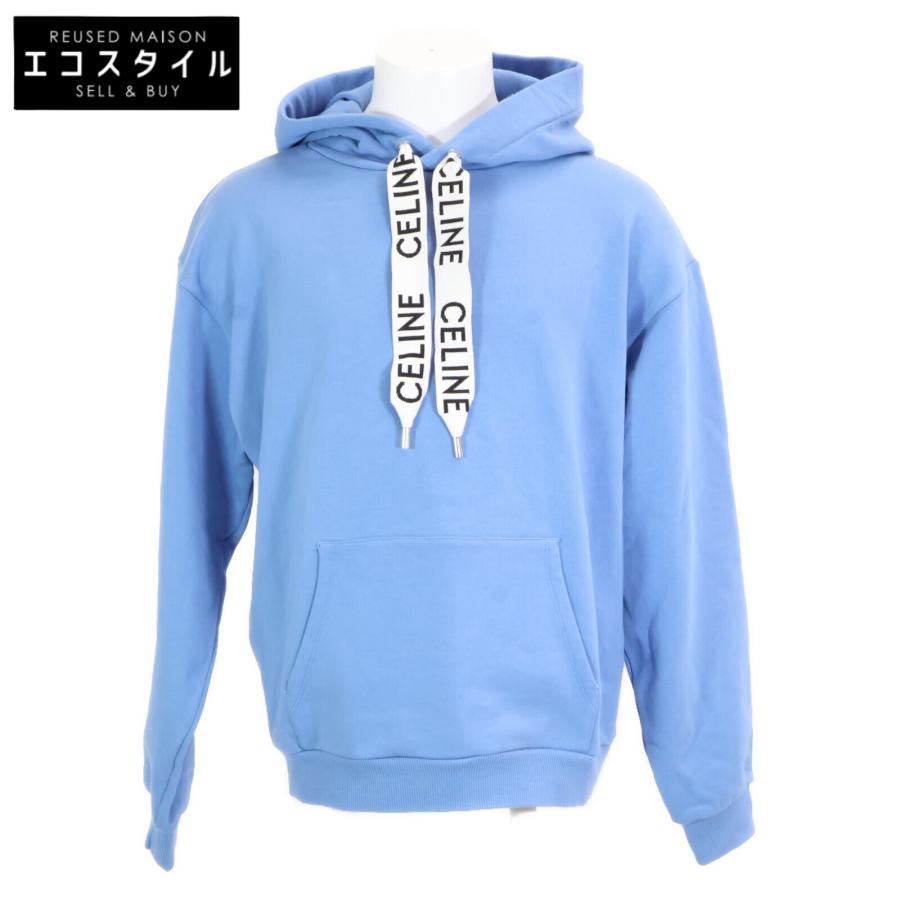 CELINE（セリーヌ） ブルー ルーズフーディ ドローコード パーカー XL