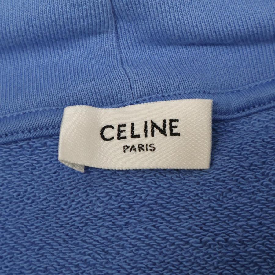 CELINE（セリーヌ） ブルー ルーズフーディ ドローコード パーカー XL