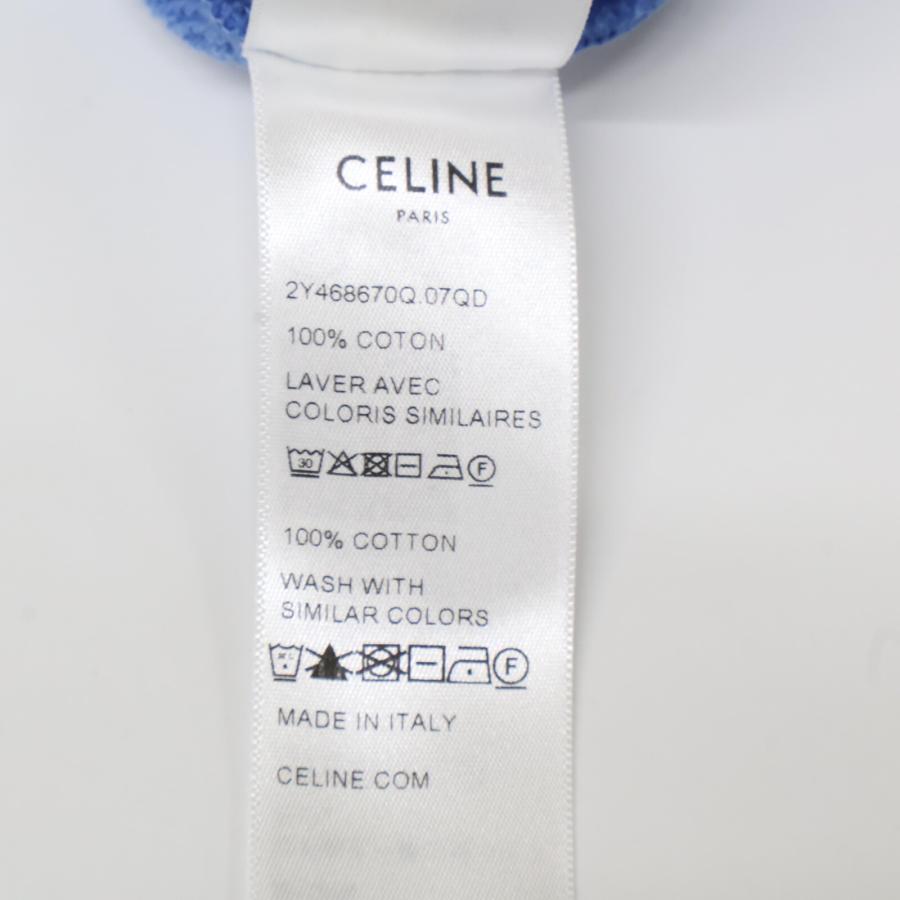 CELINE（セリーヌ） ブルー ルーズフーディ ドローコード パーカー XL