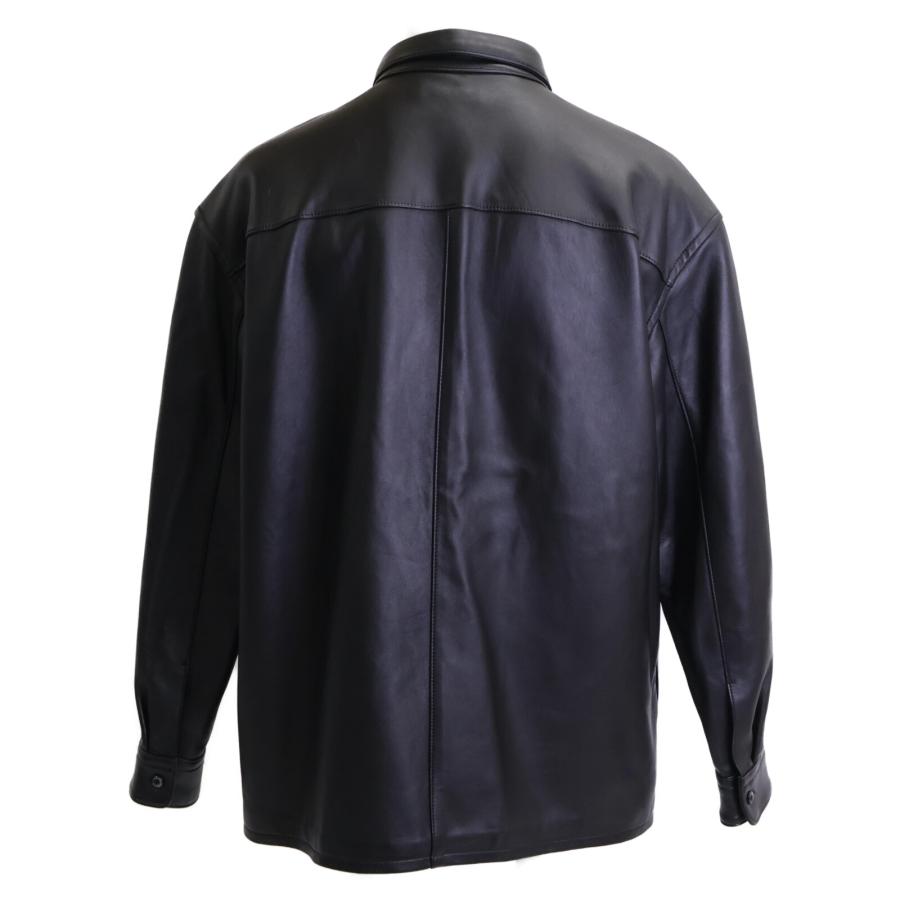 theory 黒 レザーシャツジャケット Mサイズ Acne Studios - レザーシャツジャケット - ブラック