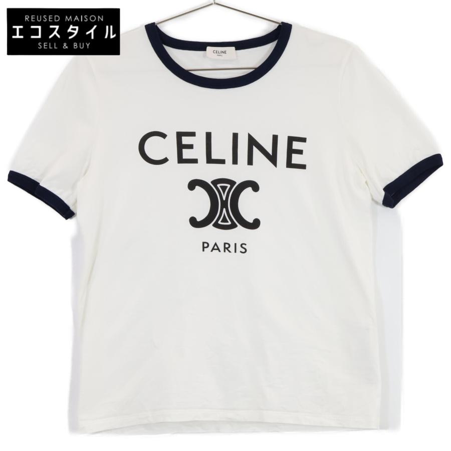 CELINE セリーヌ 2X872671Q ホワイト トリオンフ プリント 半袖 CELINE セリーヌ 2X872671Q ホワイト トリオンフ プリント 半袖