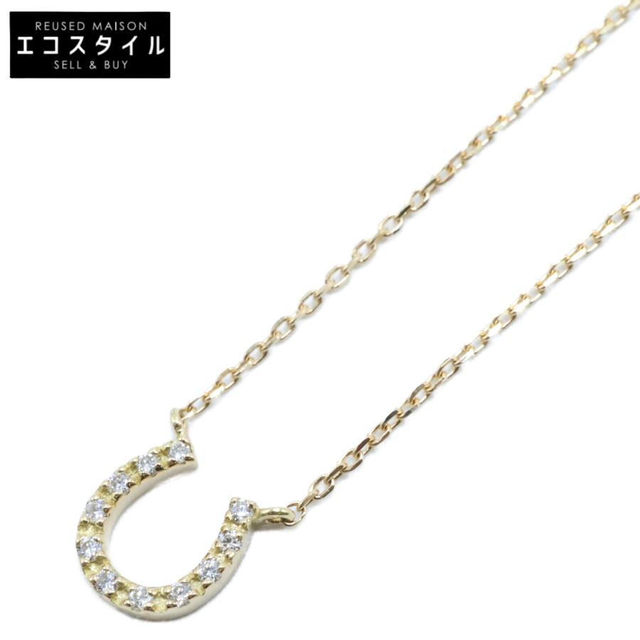 ete（エテ） 美品 K18 0.03刻印 ホースシュー ダイヤモンド ネックレス