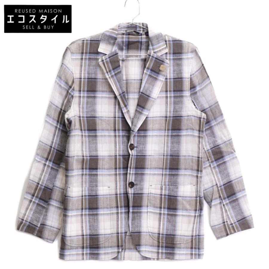 LARDINI 国内正規/ ラルディーニ JVAMAJ JK.1303 チェック リネン 2B  