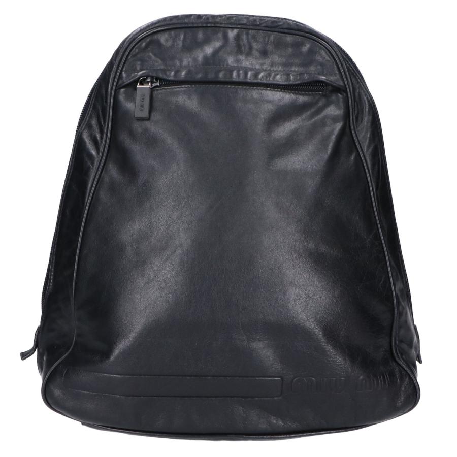 miu miu（ミュウミュウ） 90s オールレザー ボディバッグ ブラック