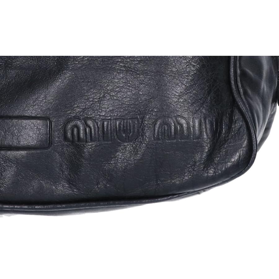 miu miu（ミュウミュウ） 90s オールレザー ボディバッグ ブラック