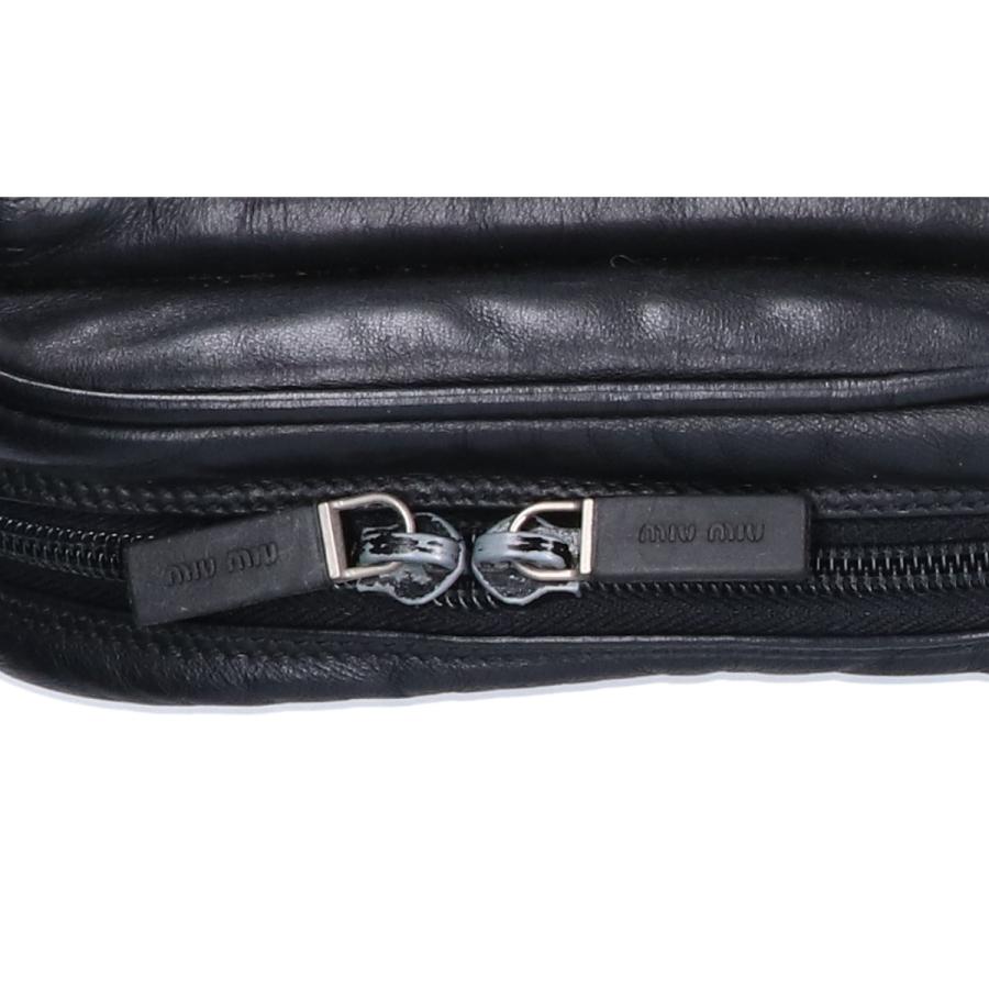 miu miu（ミュウミュウ） 90s オールレザー ボディバッグ ブラック