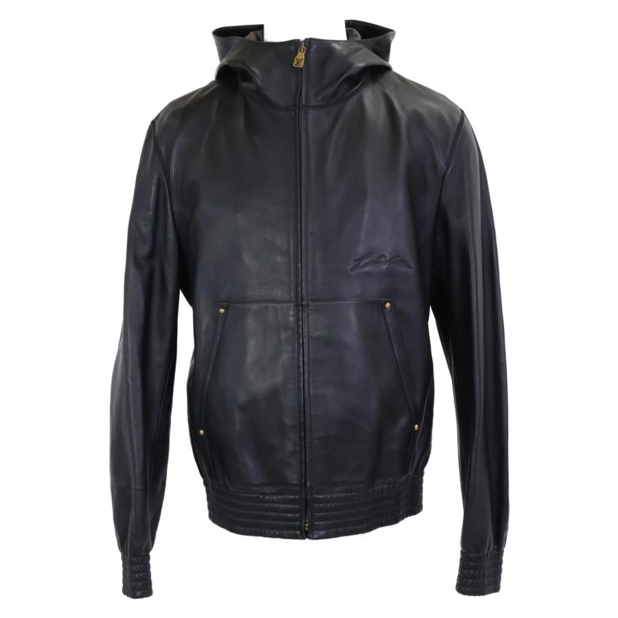 ルイヴィトン  RM242MQ TV8 HRL48E ロゴレザーパーカージップブルゾン メンズ 48 新品同様/正規/24年 LOUIS VUITTON ルイヴィトン RM242MQ TV8 HRL48E