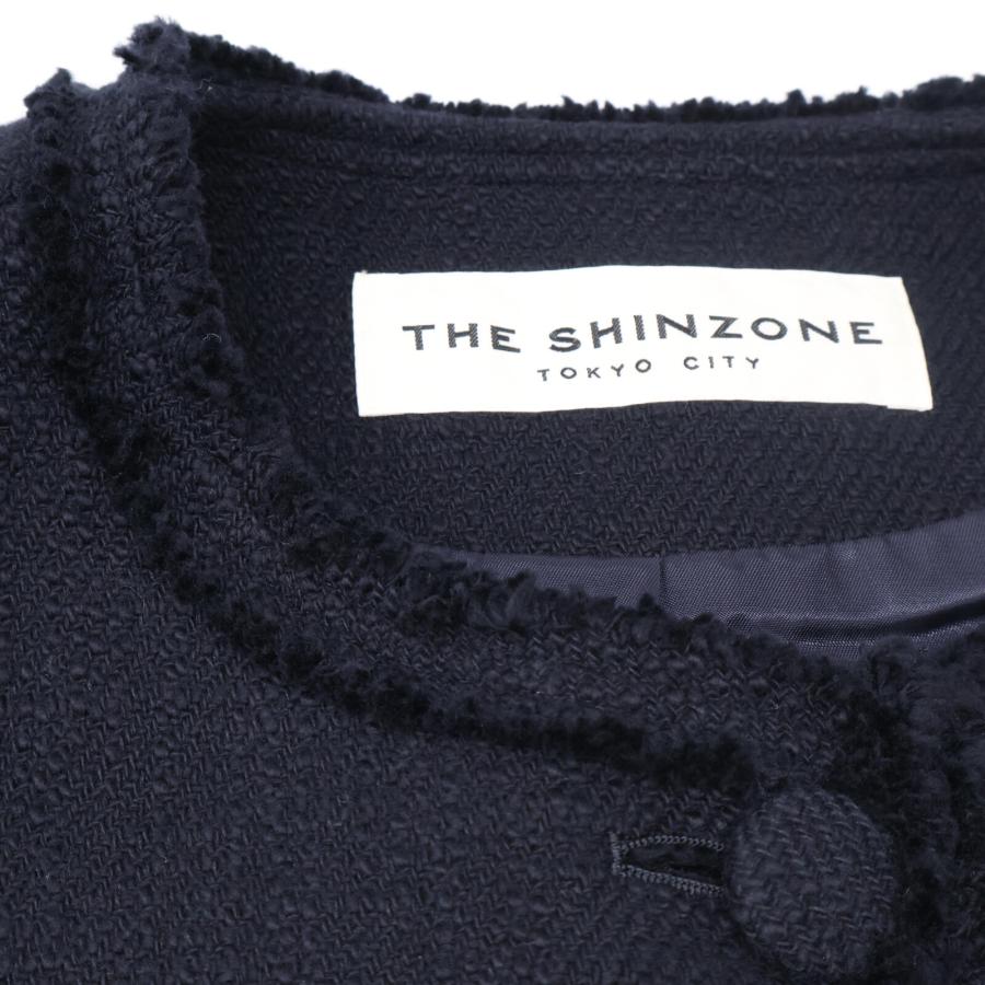 THE SHINZONE ザ シンゾーン 23SMSJK06 ネイビー ツイード ノーカラー