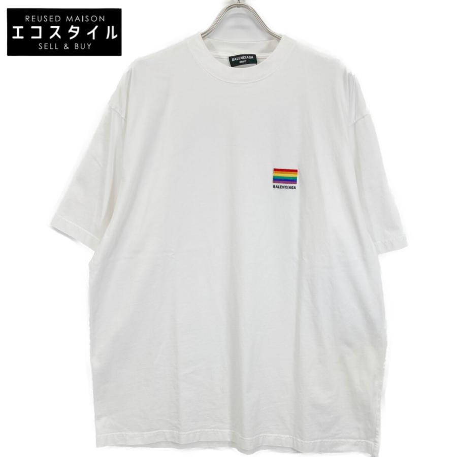 BALENCIAGA（バレンシアガ） 21年 651795 ホワイト ロゴ 半袖 ビック 