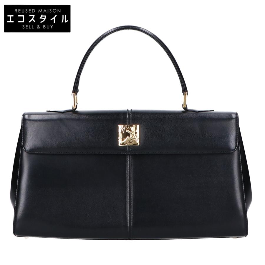 美品 Yves Saint-Laurent イヴサンローラン ロゴ金具 トップハンドル