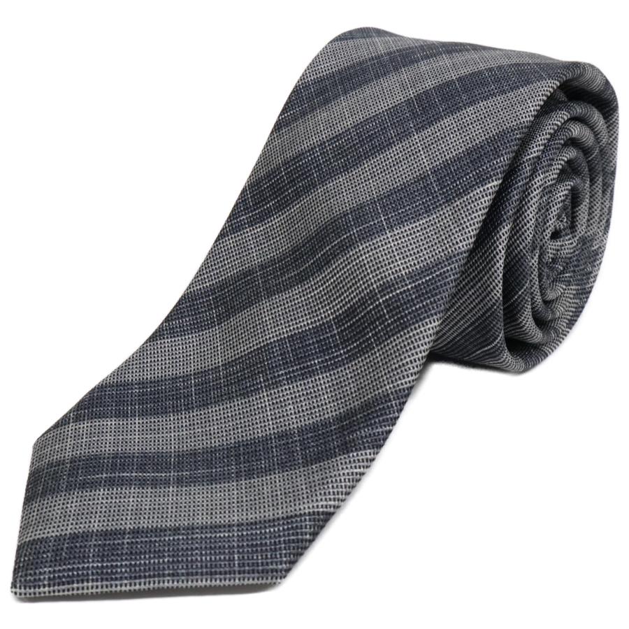 Brioni（ブリオーニ） 美品 ストライプ シルク ネクタイ グレー系