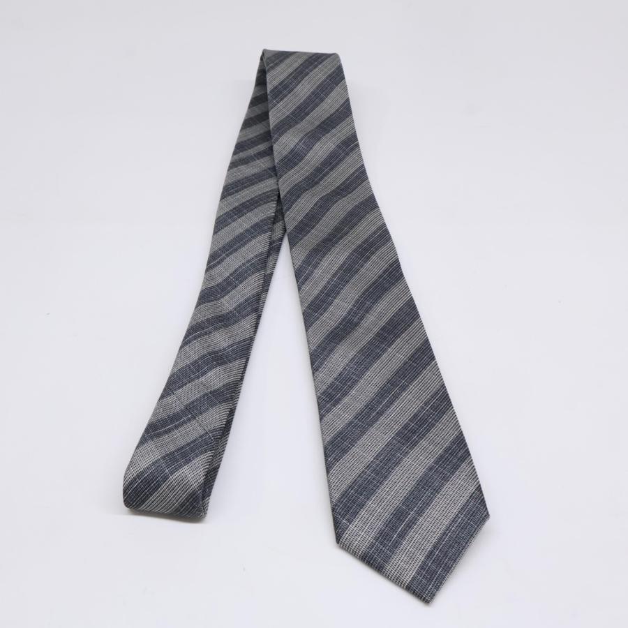 Brioni（ブリオーニ） 美品 ストライプ シルク ネクタイ グレー系