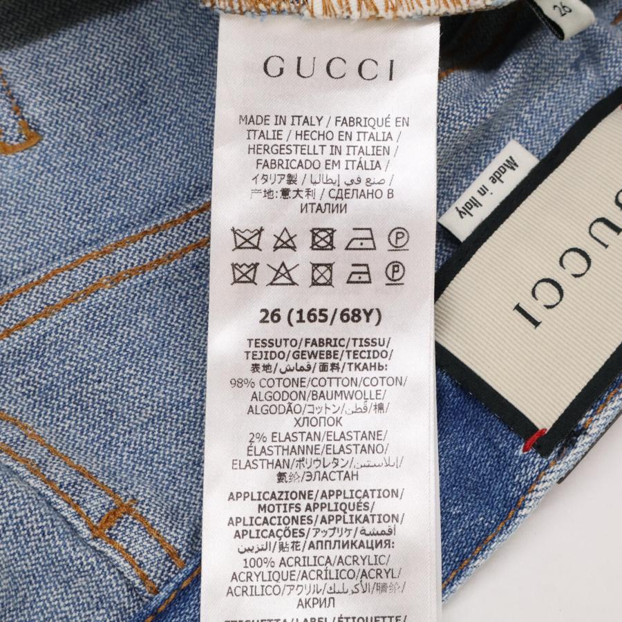 GUCCI 美品/国内正規 グッチ 502779 パッチデザイン デニム ショート  