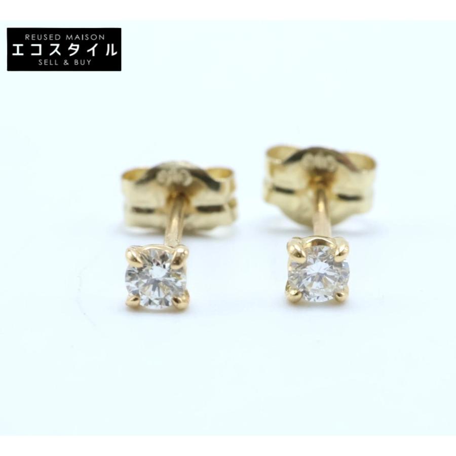 ete 美品 エテ 270689-670689 K18 ブライト ダイヤモンド 0.1ct ピアス 