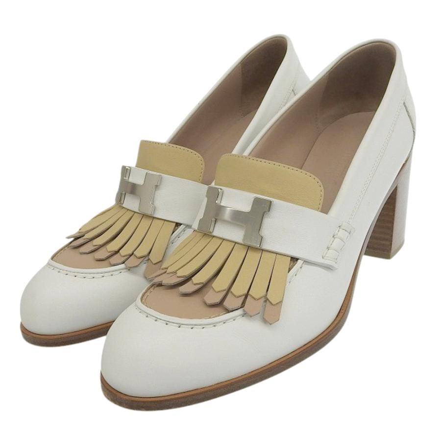 HERMES ベージュ　キャメル　 ローファー レザー　38 24.5㎝ HERMES ベージュ キャメル ローファー レザー 38 24.5㎝