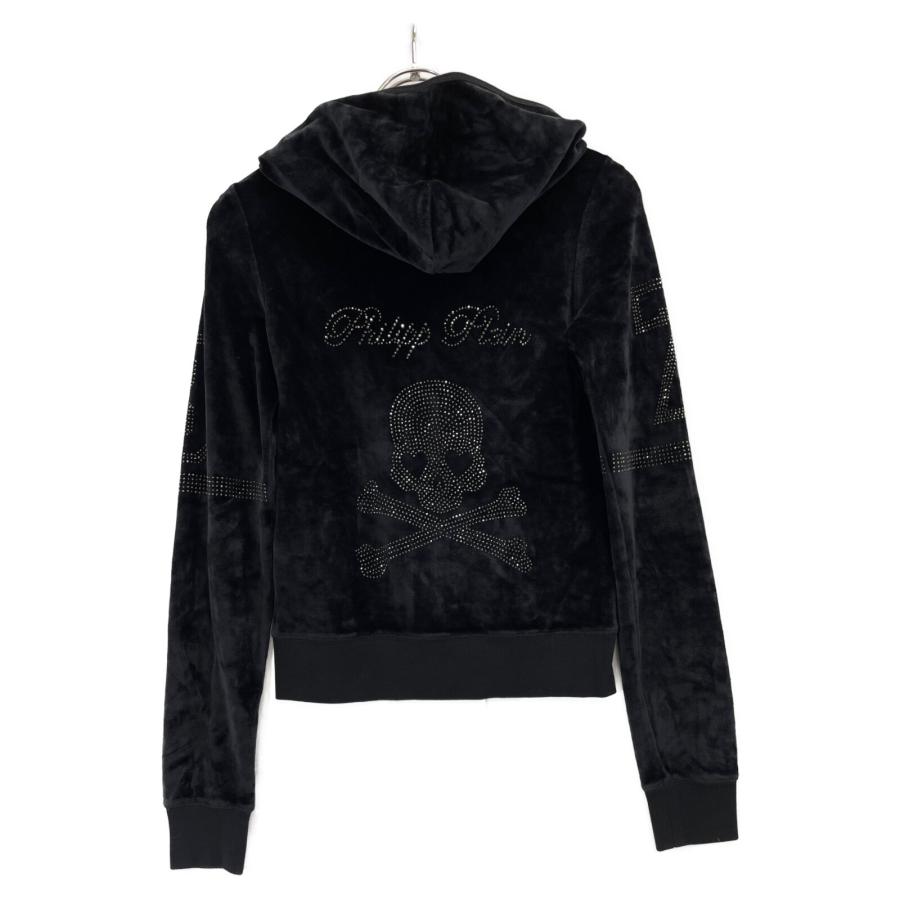 フィリッププレイン ブラック ベロア スワロフスキー ジャージ セットアップ XS PHILIPP PLEIN フィリッププレイン ブラック ベロア スワロフスキー