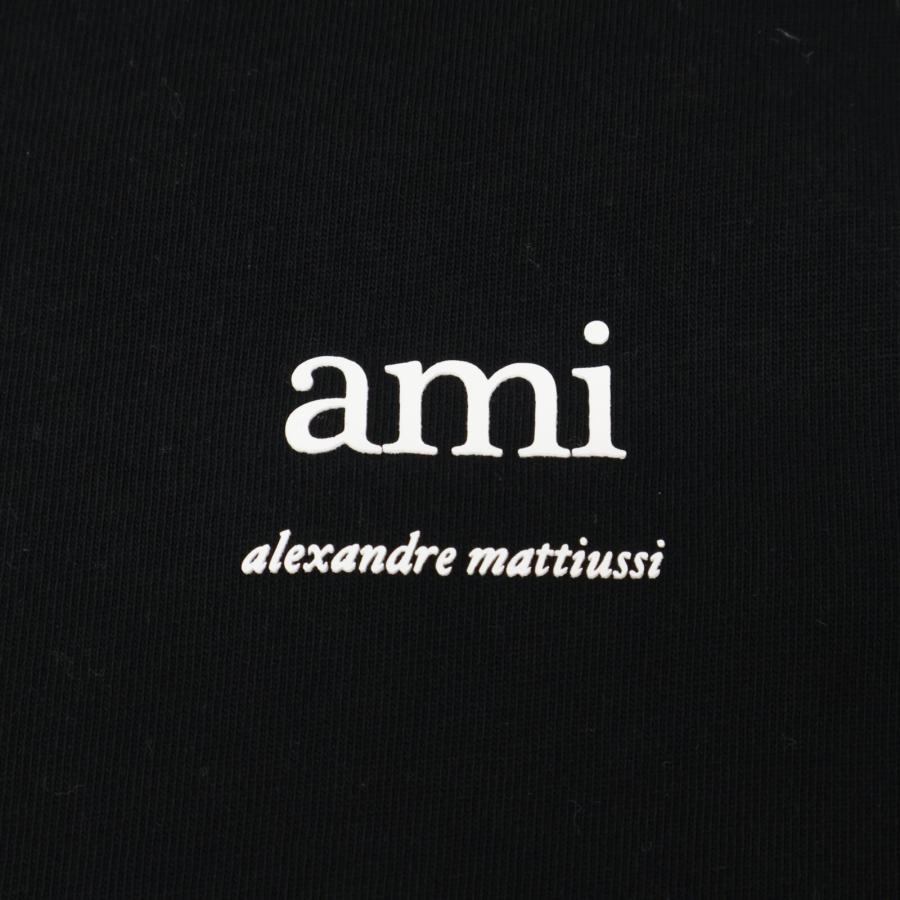 アミアレクサンドルマテュッシ サイズ:XL  UTS024.726 ロゴプリントTシャツ 中古 SB01 AMI PARIS アミパリス UTS024.726 ブラック ロゴプリント Tシャツ M