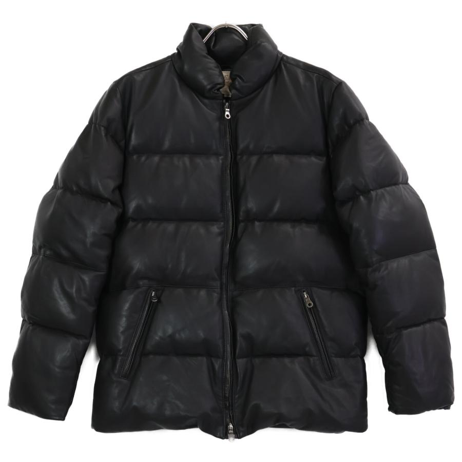 美品 AVIREX 羊革 ラムレザー ダウンジャケット ブラック L