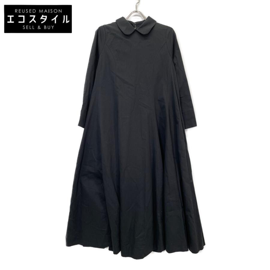 foufou フーフー ブラック ラウンドカラー フレアドレス 1 ワンピース