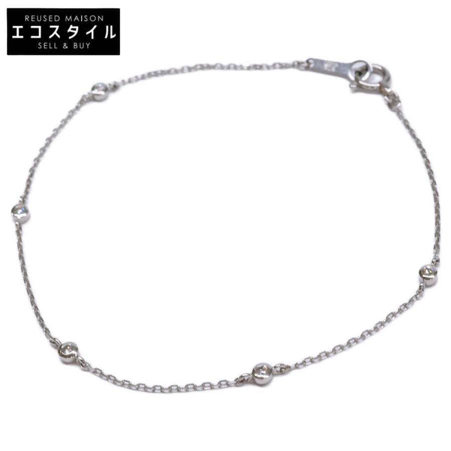 ete PT900 ダイヤモンド ステーション ブレスレット プラチナ ete PT900 ダイヤモンド ステーション ブレスレット プラチナ