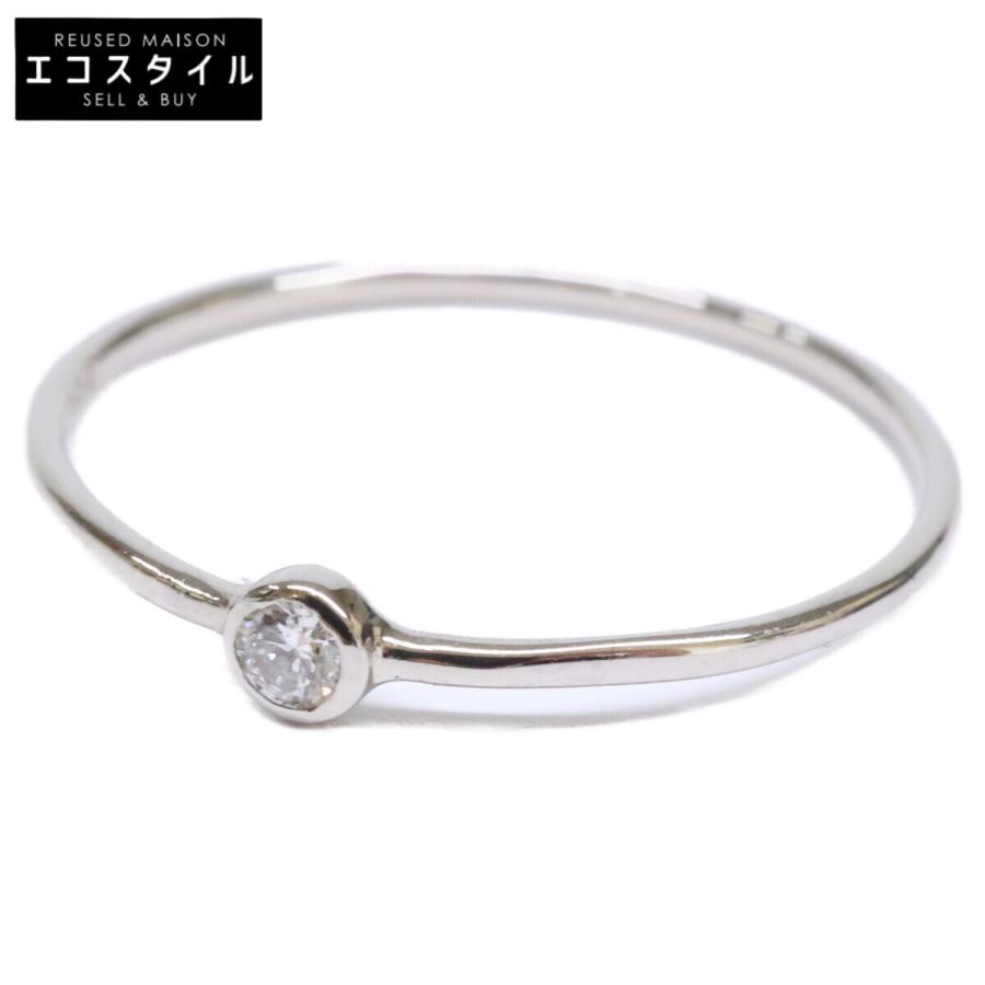 ete（エテ） 美品 430593 Pt900 0.03 スレンダー ダイヤモンド リング