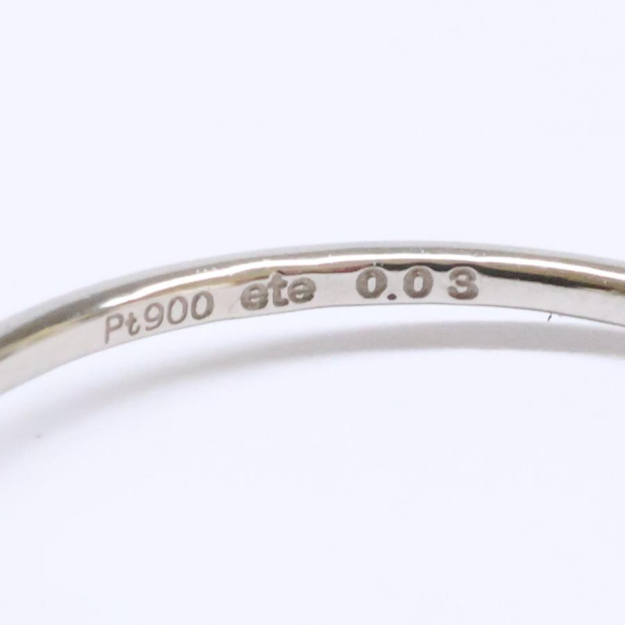 ete（エテ） 美品 430593 Pt900 0.03 スレンダー ダイヤモンド リング