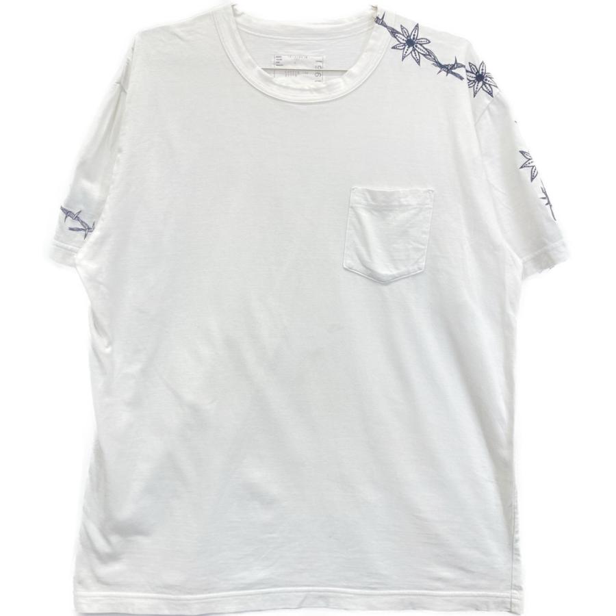 sacai サカイ 19-01961M × Dr.Woo コットン タトゥー刺繍Tシャツ  