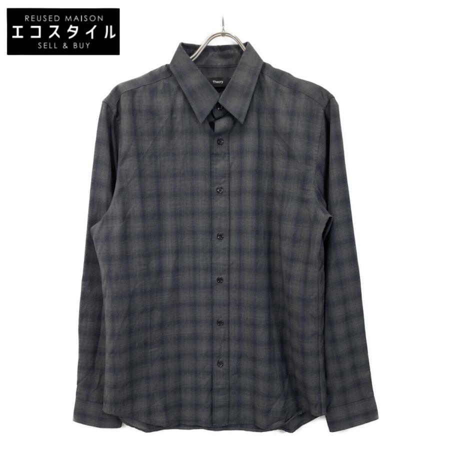 Theory セオリー チェックシャツ ブラウス サイズS 美品 Theory - theory セオリー チェック 長袖 シャツ size2/茶x紺