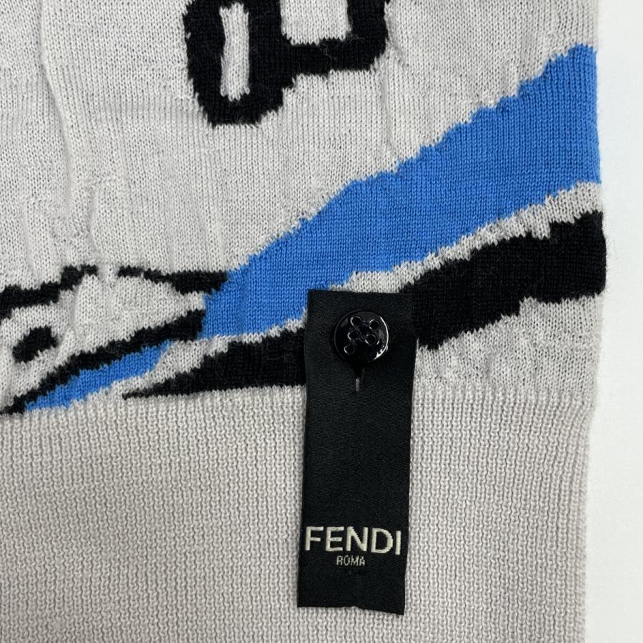 FENDI フェンディ 21年 FZX038 ホワイト マルチカラー 薄手セーター 50  