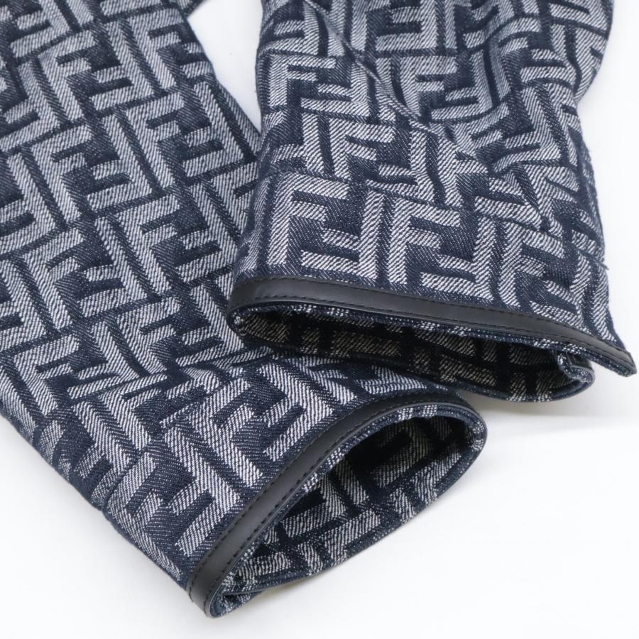 極美品✨フェンディ　レザージャケット　ズッカ柄　裏地総柄　ブラック　42 極美品✨フェンディ レザージャケット ズッカ柄 裏地総柄 ブラック 42