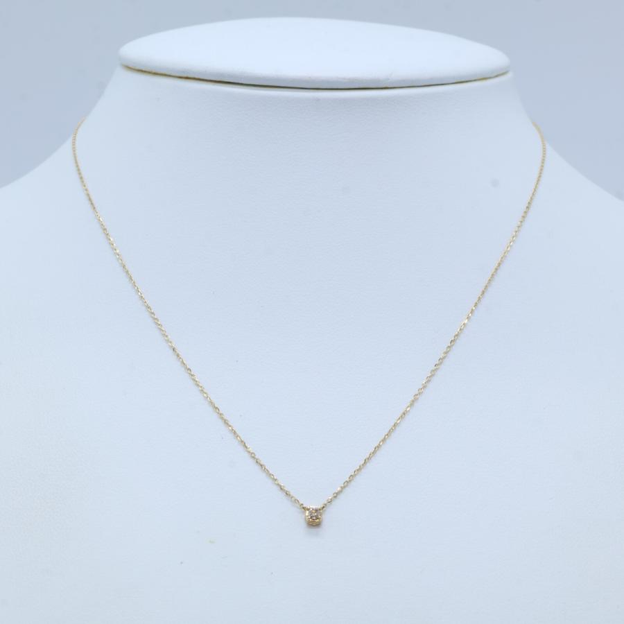 agete（アガット） K10 0.03ct 1P ダイヤモンド ネックレス イエロー