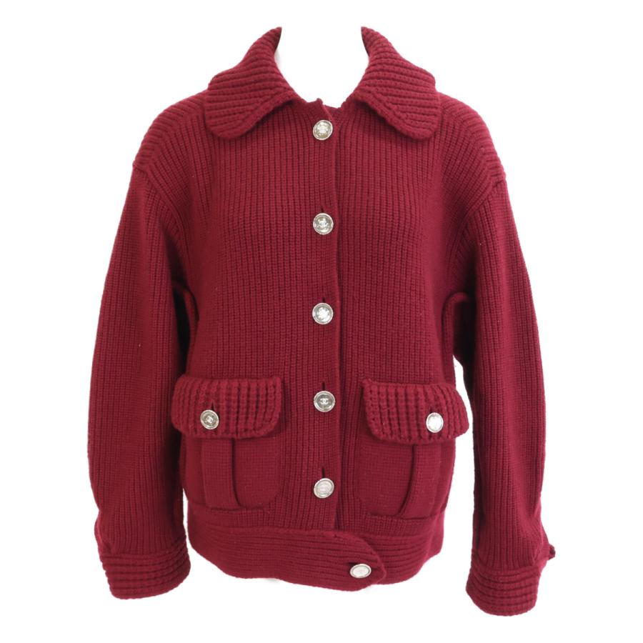 【シャネル】CHANEL ニットパーカー カーディガン ココマーク 中古・古着通販】CHANEL (シャネル) ココマークジップニットパーカー