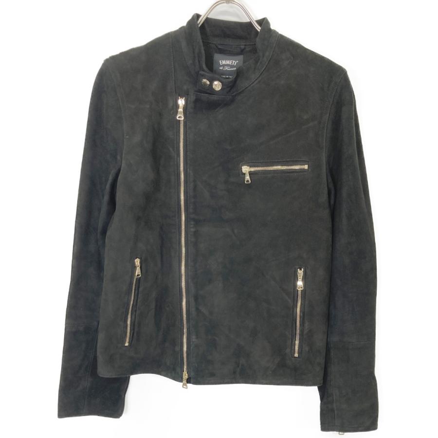 ゴートレザー セミダブルライダースジャケット極美品 EMMETI エンメティー ブラック ゴートスキン スエード ジョセフ