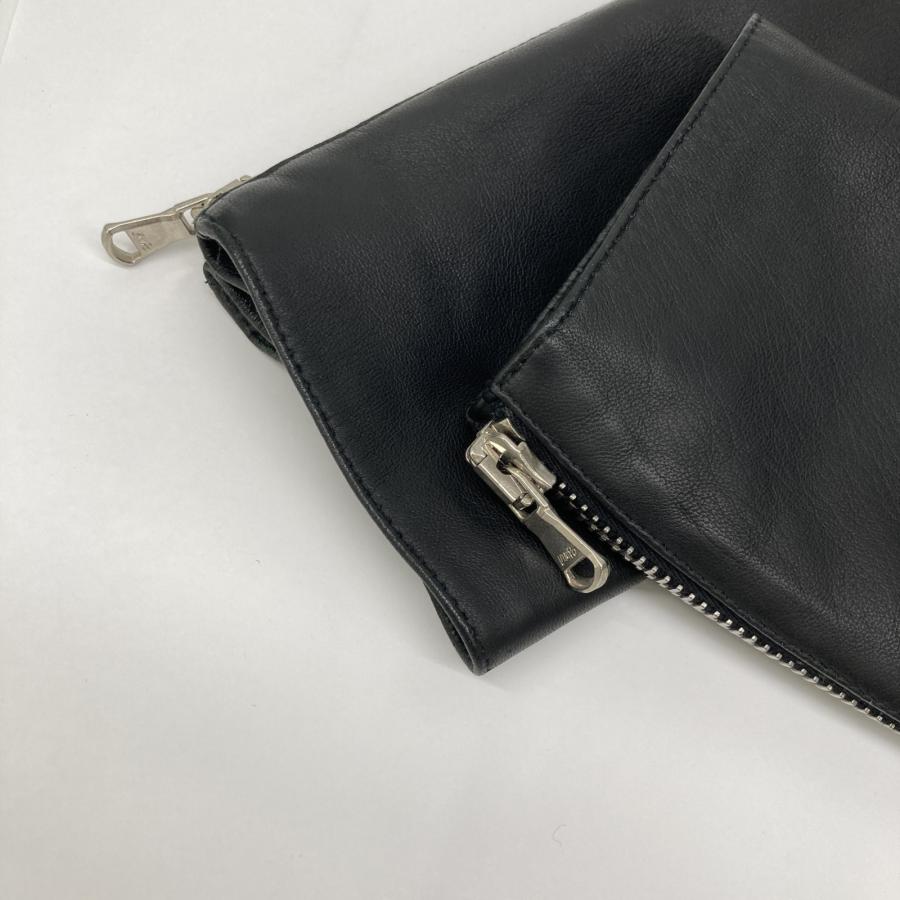 美品　トゥモローランド denim ライダースジャケット　やぎ革　ブラック　黒 セール】 【別注】DENIM×TOMORROWLAND ラムレザーダブルライダース