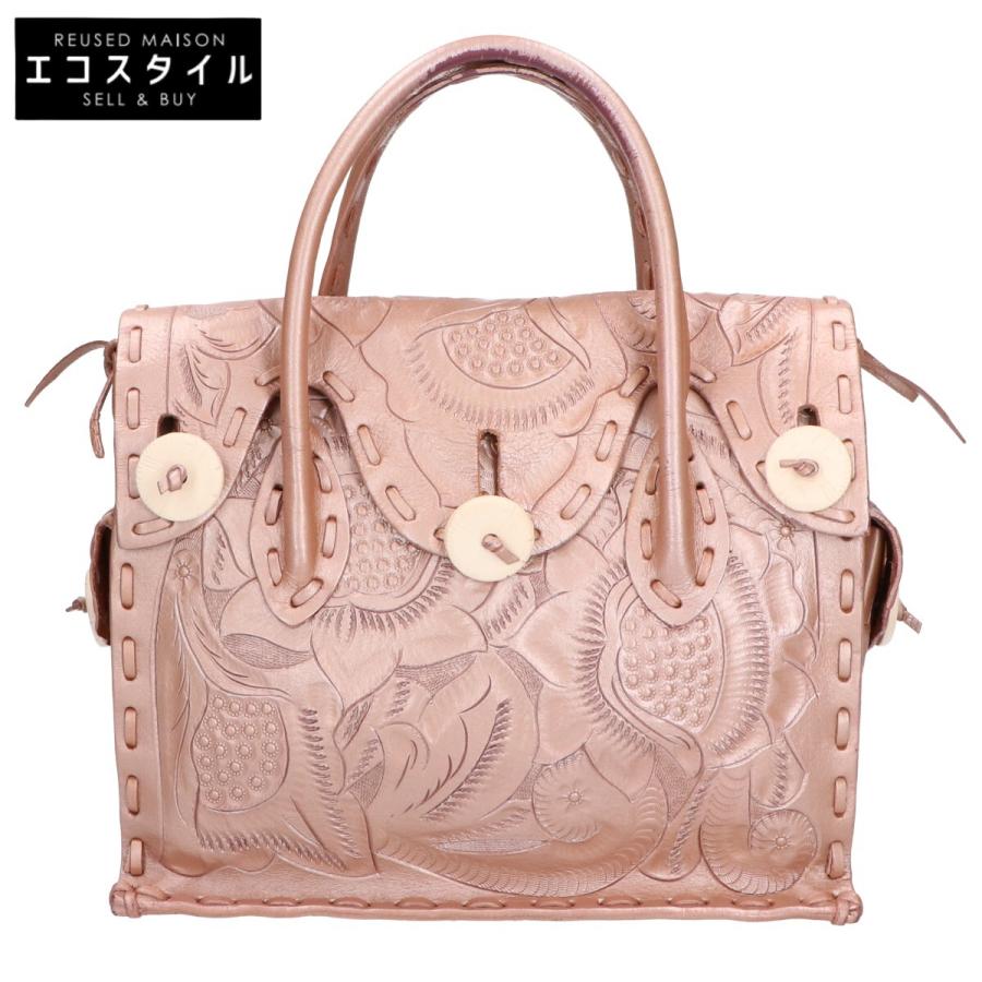 ピンク ハンドバッグ 合成皮革 アンドシュエット & chouette 20SSカラー南京錠付きハンドバッグ