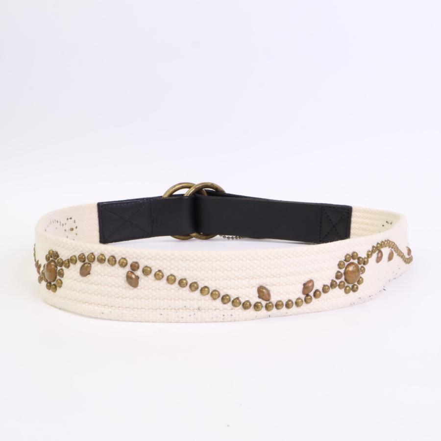 HTC エイチティーシー スタッズ キャンバス/レザー リング ベルト 34  