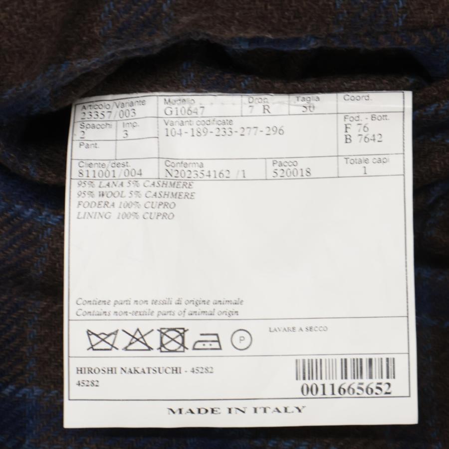 Belvest ベルベスト G10647 ブルー×ブラウン ウール ガンクラブ